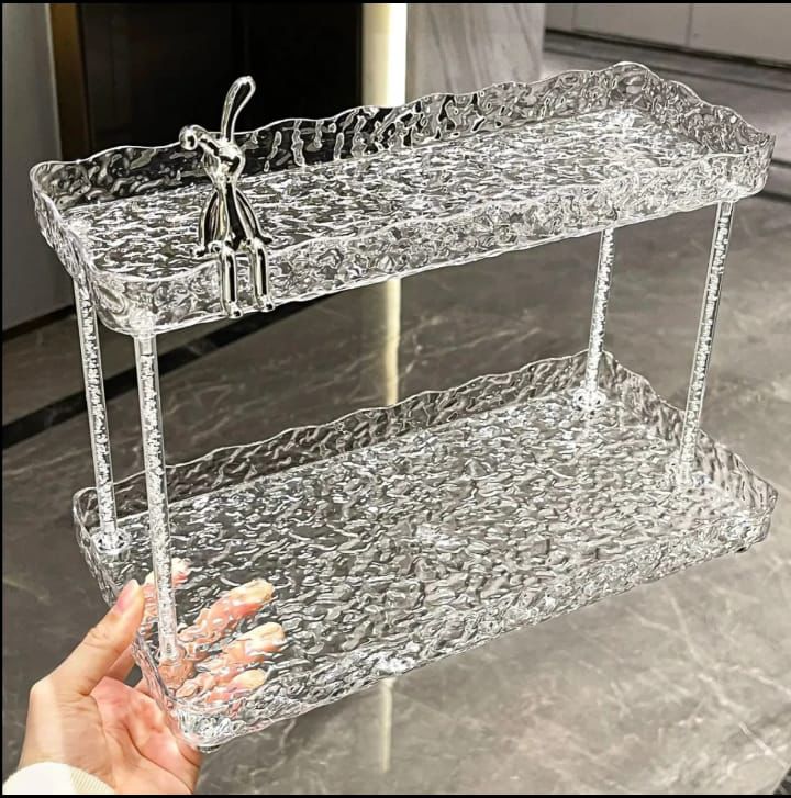 2-Tier Acrylic Multi-Function Storage Rack – Standing Organizer for Cosmetics & Household Items