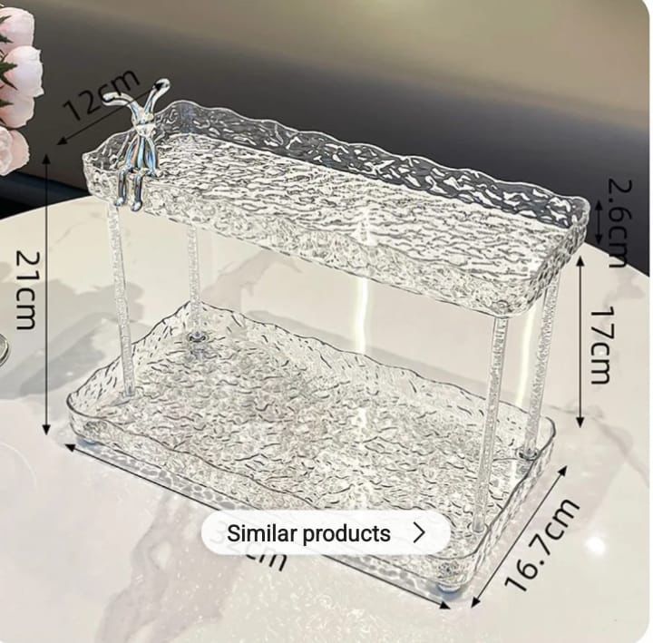 2-Tier Acrylic Multi-Function Storage Rack – Standing Organizer for Cosmetics & Household Items