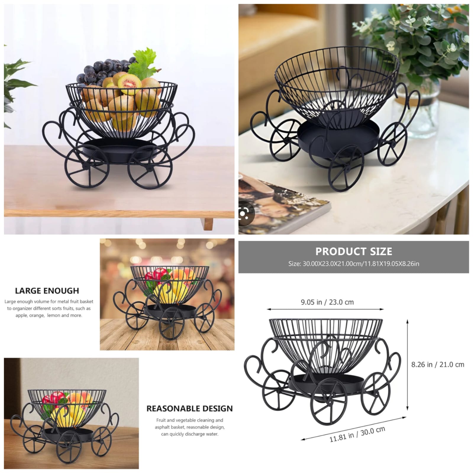 2 Tier Decorative Fruit Basket – Stylish Kitchen & Dining Organizer