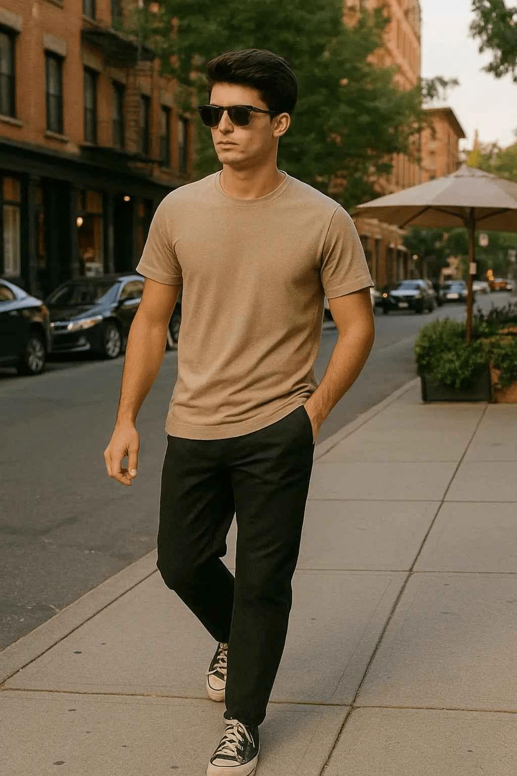 Men’s Cotton Plain Round Neck T-Shirt – 1 Pc